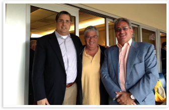 Senator Fontana is joined by Pittsburgh Penguins CEO David Morehouse and Pittsburgh Steelers Executive Director of Stadium Management Jimmie Sacco at a recent Pirate game as all the sports teams in town have supported the Pirates' playoff run. 