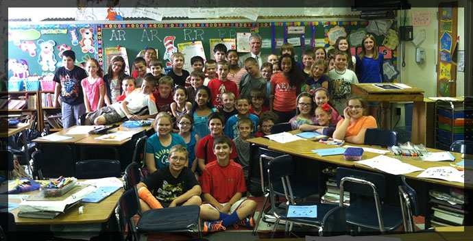 Senator Fontana is joined by 4th graders at the Chartiers Valley Intermediate School after speaking with them on May 20th on how a bill becomes a law.