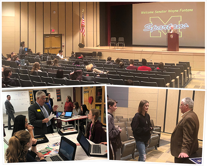 Last week, Senator Fontana visited with students at Avonworth Middle School and listened to their presentations and offered feedback on a project they have undertaken on the upcoming election.