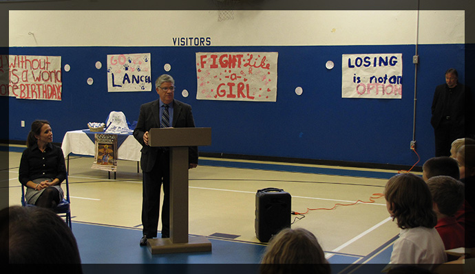 Senator Fontana speaks to students at St. Sylvester School in Brentwood on October 10th.  The Bridge Educational Foundation and RBC Capital Markets donated $15,000 of scholarship funds to families in Allegheny County through the EITC Program.