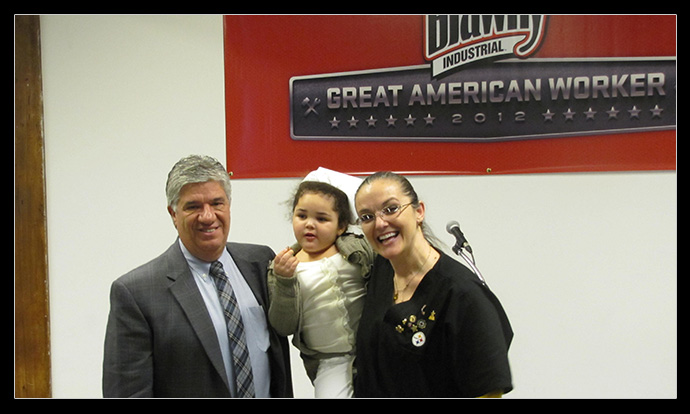 Senator Fontana appears with Rose Cceberio and her grand-daughter Joycita Rose after presenting Rose with a Senate Citation, honoring her achievement of being named the 2012 Brawny Great American Worker by Georgia Pacific at a ceremony at the Heinz History Center on December 10th. 