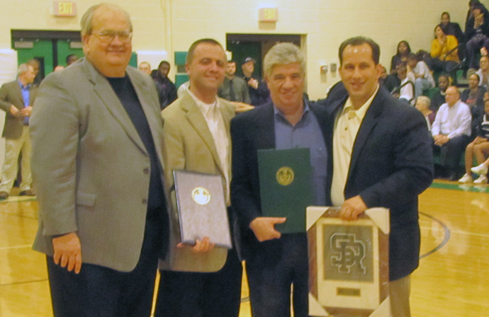 Senator Wayne D. Fontana is joined by State Representatives Dan Deasy and Nick Kotik and Craig Rippole, a 2012 inductee in the Sto-Rox Sports Hall of Fame.