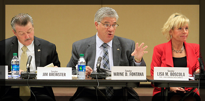 Senator Fontana makes remarks at the Senate Democratic Policy Committee meeting held October 30th at the Green Tree Municipal Building.