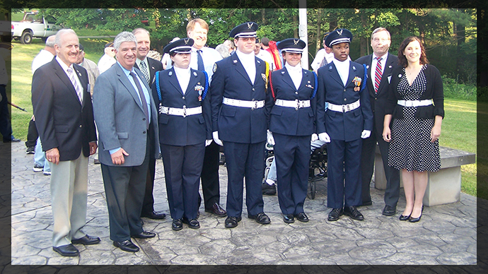 Senator Fontana took a moment following the ceremony to speak with members of the West Mifflin Area High School Air Force JROTC.