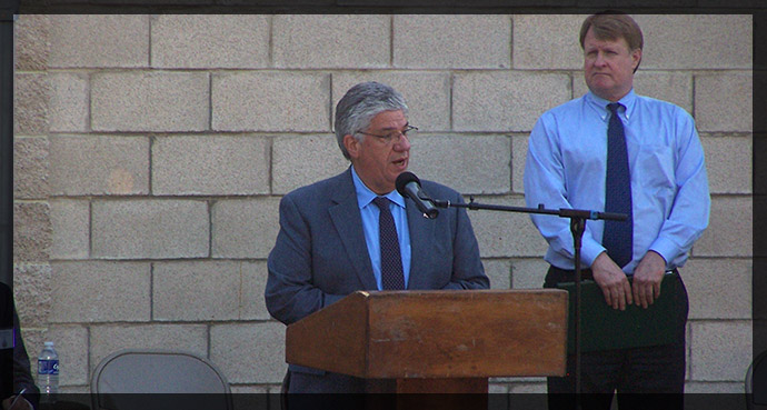 Senator Fontana speaks at the South Park Flag Retirement Plaza on Flag Day, June 14th during the annual Flag Retirement Ceremony.