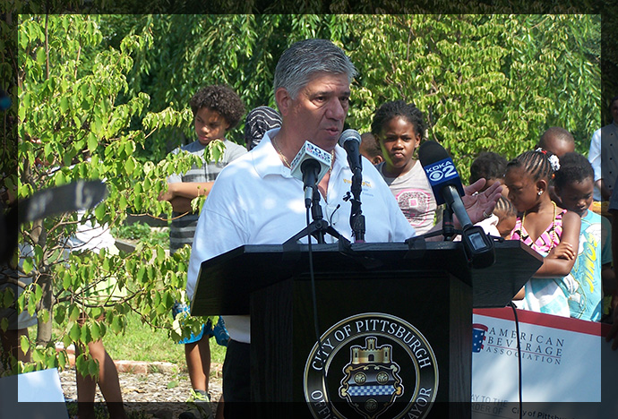 Senator Fontana spoke at the Edible Gardens in the city?s Manchester neighborhood on July 16th.