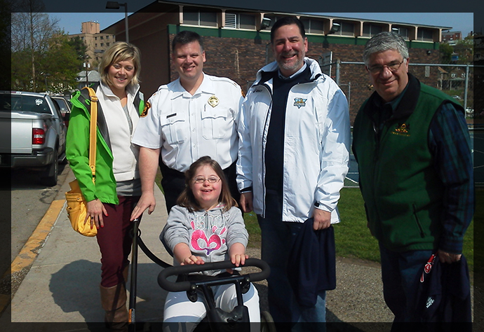 Sioehn Moffatt joins City Councilwoman Natalia Rudiak, City of Pittsburgh Police Zone 6 Commander Scott Schubert, City of Pittsburgh Mayor Bill Peduto and Senator Fontana at the Brookline Little League Opening Day Parade on May 3rd. Sieohn is actively involved with the Special Olympics and the Law Enforcement Torch Run.