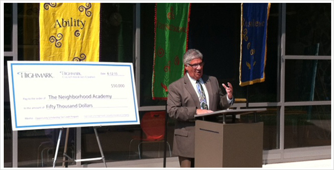 Senator Fontana visited The Neighborhood Academy on June 12th and spoke at a check presentation ceremony.