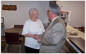 Senator Fontana visited with seniors at St. Justin Plaza on Mt. Washington yesterday.