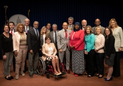 March 26, 2019: Senator Wayne Fontana joins fellow democrats today to introduce a package of legislation to curb workplace harassment.