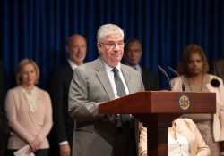 March 26, 2019: Senator Wayne Fontana joins fellow democrats today to introduce a package of legislation to curb workplace harassment.