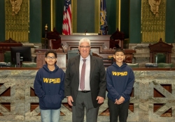 October 17, 2023: Senator Fontana was thrilled to meet and speak with students from the Western PA School for the Deaf last week in Harrisburg. Senator Fontana is pictured with Josue Guzman and Adiel Rios, students who reside in the 42nd senatorial district.