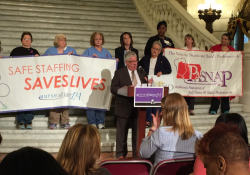 May 9, 2017: Senator Fontana stood with nurses from around Pennsylvania at a Capitol rally and spoke about his Senate Bill 336.