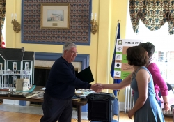 May 11, 2019: Senator Fontana presented a Senate Citation to the Avon Club in Ben Avon in recognition of their 75th anniversary. Avon Club is a social and community service organization with membership open to women who live or work in the Avonworth School District.  The Club was founded in 1944 by women whose husbands were serving in World War II.