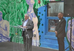 April 26, 2018: Senator Fontana spoke at a reception for the Center that CARES at the Jeron X. Grayson Community Center in the Hill District.