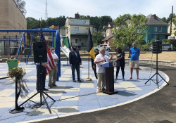 August 21, 2020: Senator Fontana participated in a ribbon cutting ceremony at Townsend Parklet in Elliot on Aug. 21. Townsend Parklet recently underwent a major renovation, funded in part by a $200,000 state grant from the Department of Conservation and Recreation.