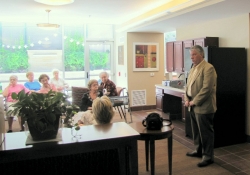 May 30, 2012: Senator Fontana answers questions from residents of the Mazza Pavilion in Brookline on May 30th. 