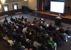 October 4, 2017: Senator Fontana offered opening remarks at the Oct. 4 Pathways to Pardons town hall meeting that he hosted along with Lt. Governor Mike Stack at the Teamsters Temple in Lawrenceville. Presenters focused on the process involved with pardons, commutations and expungements and answered a variety of questions from attendees.