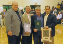 February 4, 2012: Senator Wayne D. Fontana is joined by State Representatives Dan Deasy and Nick Kotik and Craig Rippole, a 2012 inductee in the Sto-Rox Sports Hall of Fame.