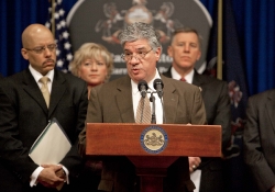 February 23, 2011: joined with my fellow Senate Democrats in unveiling a six-point proposal that is aimed at helping businesses create jobs, rebuilding the state’s aging infrastructure and energizing Pennsylvania’s economy.